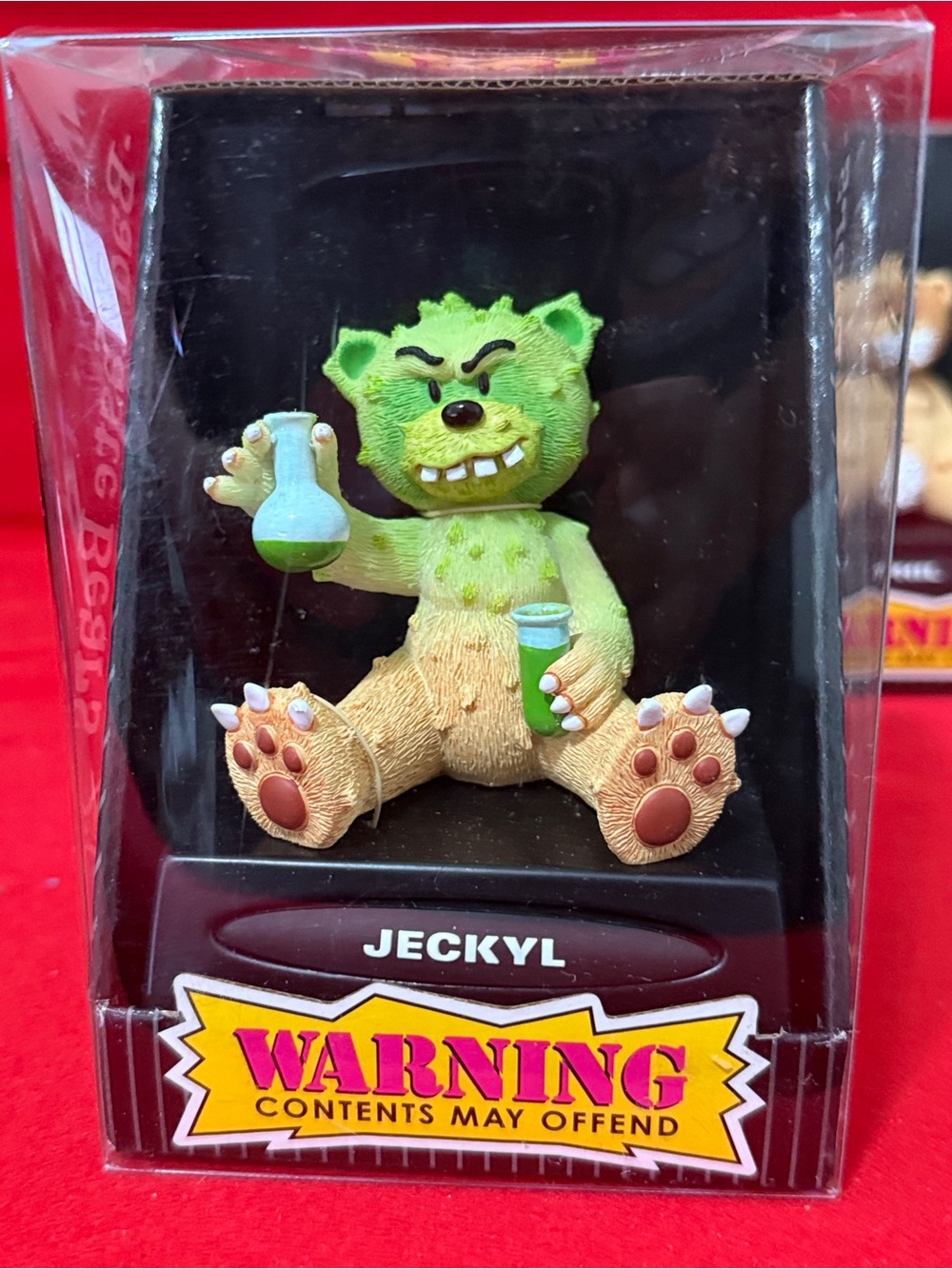 Bad Taste Bears Jeckyl Figurine — Green and Tan Bear